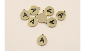 Chapa acero Inoxidable 10mm letra  A / Cuentas Metálicas de Acero Inoxidable