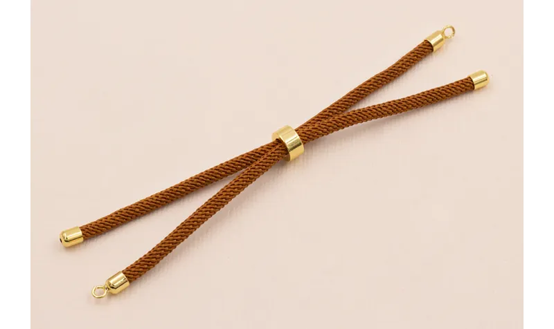 Cordón de 3mm Preparado para Pulsera color Marrón / Hilos y Cordones, Algodón / Símil