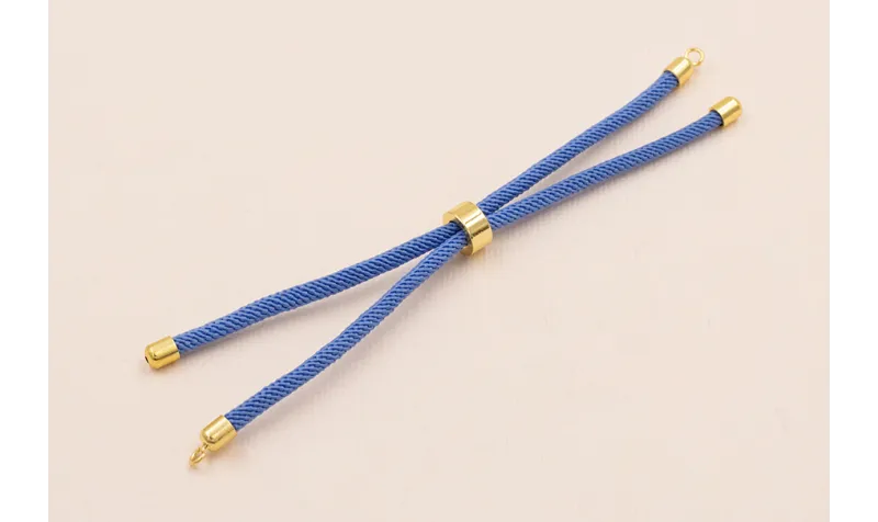 Cordón de 3mm Preparado para Pulsera color Azul / Hilos y Cordones, Algodón / Símil