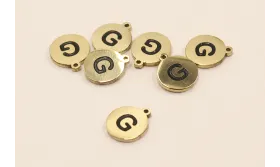 Chapa acero Inoxidable 10mm letra G / Cuentas Metálicas de Acero Inoxidable