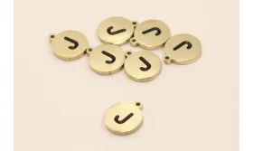 Chapa acero Inoxidable 10mm letra J / Cuentas Metálicas de Acero Inoxidable