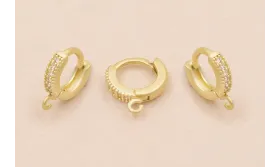 Cierre Aro de 8mm con strass Oro Mate / Cierres de Latón / Zamak