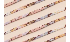 Lazo Liberty 4mm Flores lilas y granates / Lazos