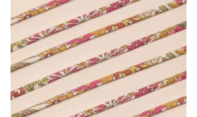 Lazo Liberty 4mm Flores tonos Frambuesa / Lazos