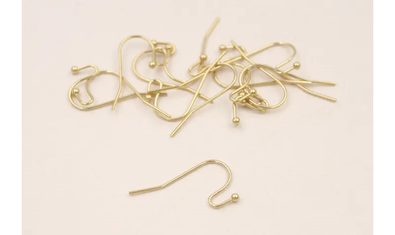 Pendiente gancho 22*12*7mm Baño Oro 18K -3 micras / Base Pendientes 