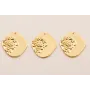 Colgante Rombo 18*16 Flor  Baño Oro 3M 18K / Cuentas Metálicas de Baño Oro 3 Micras 18K