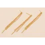 Perno Fleco de 3 tiras 55mm Baño Oro 3Micras 18K / Base Pendientes 
