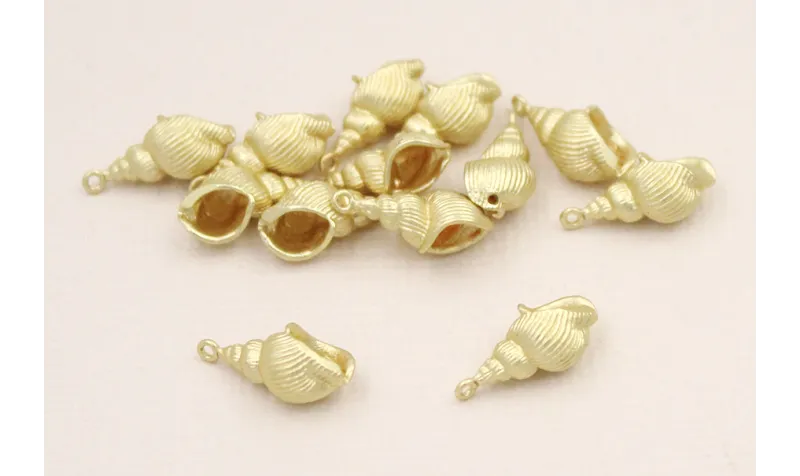Cuenta Caracola Dorado Mate 14*6mm