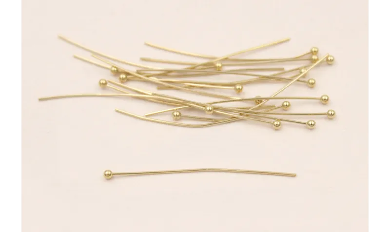 Alfiler 7*40mm cabeza de 1,8mm Baño Oro 18K-3 micr
