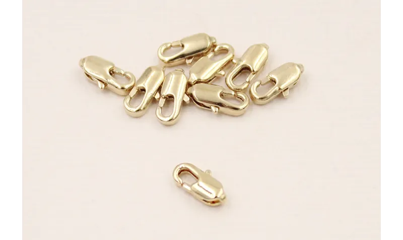 Mosquetón 10*4mm longitud Baño Oro 18K y 3 micras