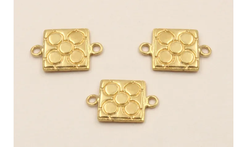 Pieza Baldosa Bilbao 9*9 Plata 925 + Oro 18k 3 M. / Cuentas Metálicas de Baño Oro 3 Micras 18K