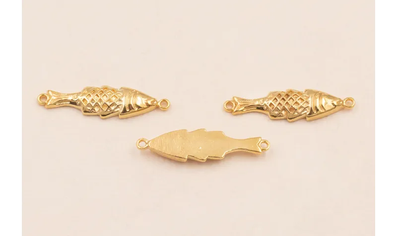 Entrepieza PEZ 24*6mm Baño ORO 18K 3 Micras / Cuentas Metálicas de Baño Oro 3 Micras 18K