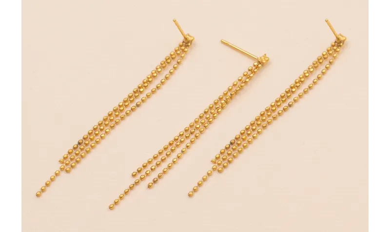 Perno Fleco de 3 tiras 55mm Baño Oro 3Micras 18K