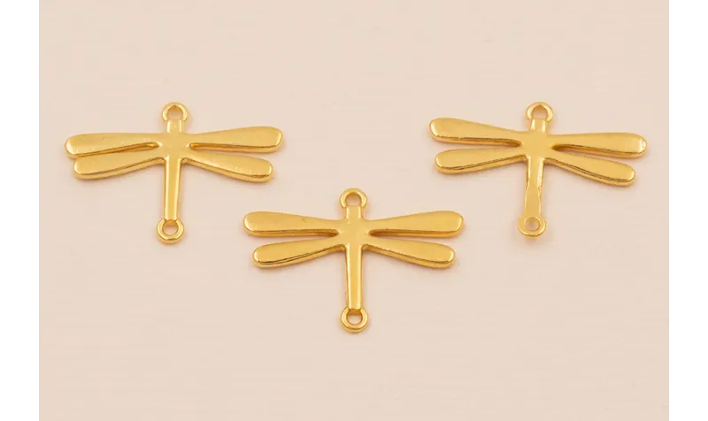 Entrepieza Libélula 20*15mm / Cuentas Metálicas de Baño Oro 3 Micras 18K