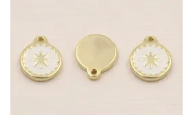 SColgante tainless Steel 10mm estrella Blanca / Cuentas Metálicas de Acero Inoxidable