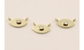 Cuenta Acero Ojo Turco 1297mm Oro con Brillo / Cuentas Metálicas de Acero Inoxidable