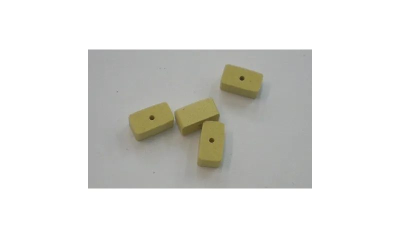 Rectángulo 10*5*5 amarillo mate /Cuentas de  Cristal