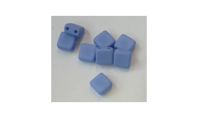 Tila 6*6mm Opaco Silk Azul /Cuentas de  Cristal