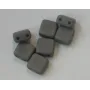 Tila 6*6mm Opaco Silk Gris /Cuentas de  Cristal