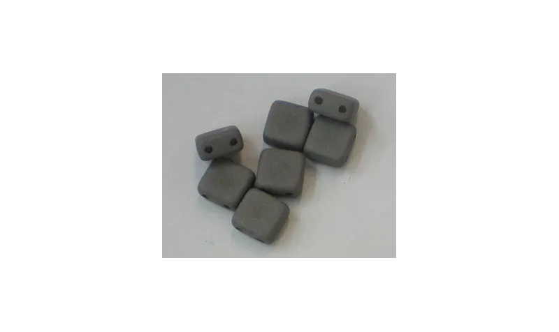 Tila 6*6mm Opaco Silk Gris /Cuentas de  Cristal