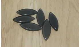 Ovalo Cristal africano 12*30 mm Gris /Cuentas de  Cristal