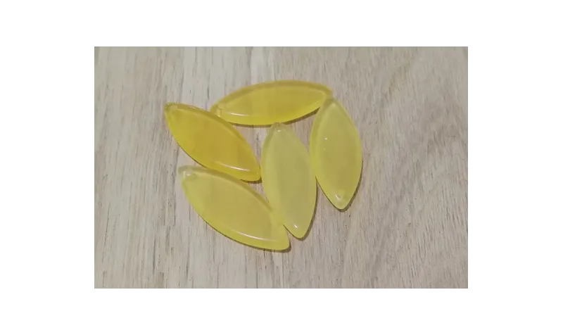 Ovalo Cristal africano 12*30 mm Amarillo /Cuentas de  Cristal