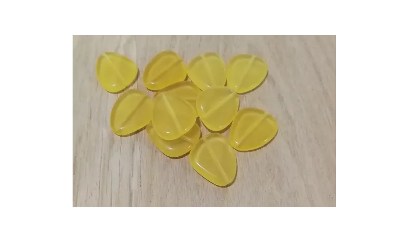 Gota triangular 22*18mm Amarillo /Cuentas de  Cristal