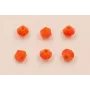 Bicono Facetado de 4mm Color Naranja Vivo /Cuentas de  Cristal