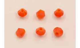 Bicono Facetado de 4mm Color Naranja Vivo /Cuentas de  Cristal