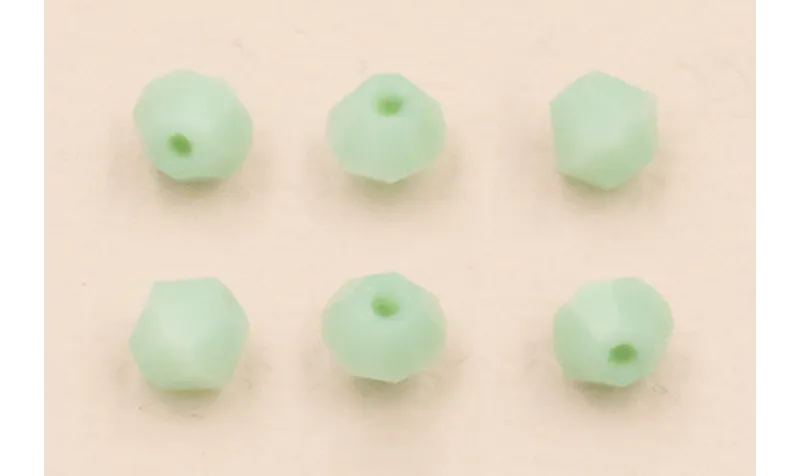 Bicono Facetado de 4mm Color verde claro /Cuentas de  Cristal