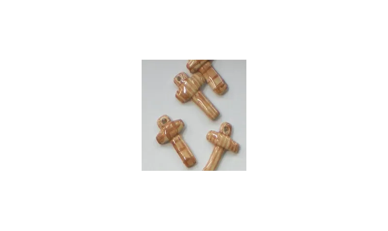 Cruz Cerámica Beige /Cuentas de  Ceramica