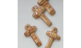 Cruz Cerámica Beige /Cuentas de  Ceramica