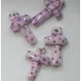 Cruz Cerámica Lila /Cuentas de  Ceramica