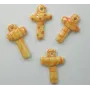 Cruz Cerámica Naranja /Cuentas de  Ceramica