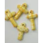 Cruz Cerámica Amarilla /Cuentas de  Ceramica