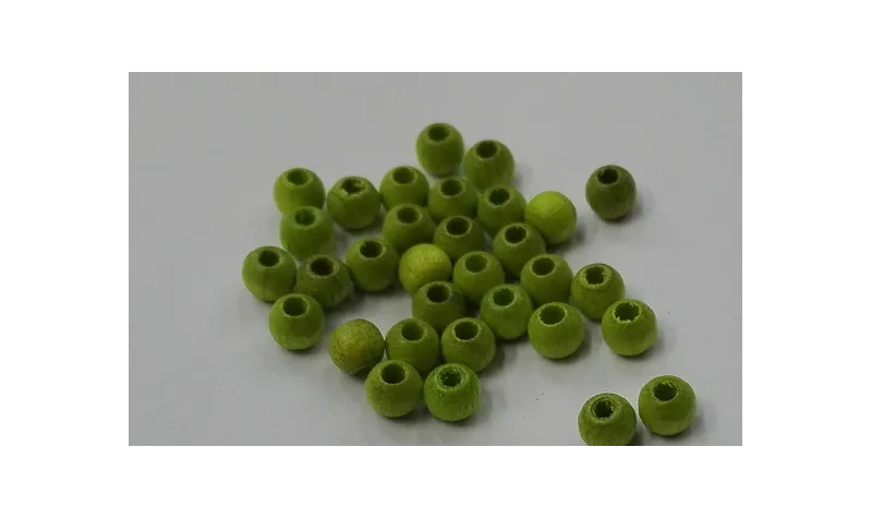 Bola madera 4mm color verde Lima /Cuentas de  Madera