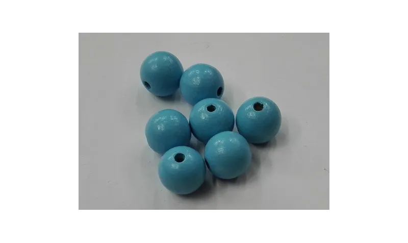 Bola Madera 12mm color Azul Claro /Cuentas de  Madera