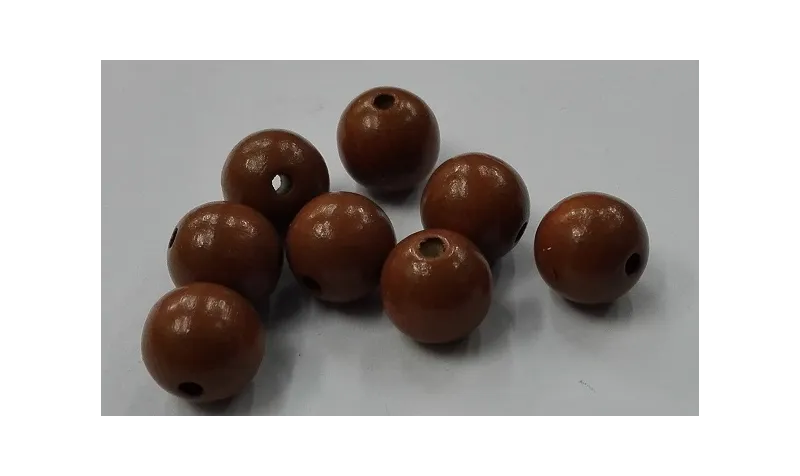 Bola Madera 12mm color Marrón Nocilla /Cuentas de  Madera