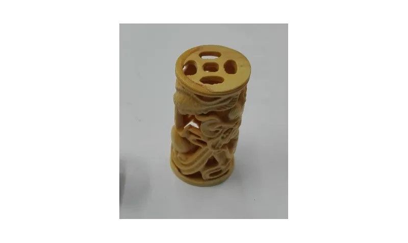 Tubo Madera Tibet Tallada 35*20mm /Cuentas de  Madera