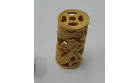 Tubo Madera Tibet Tallada 35*20mm /Cuentas de  Madera