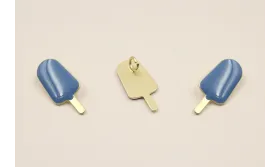 Cuenta Polo 18*8mm D.Mate esmalte Azul / Cuentas Metálicas de Latón / Zamak