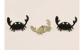 Cuenta Cangrejo 21*13 Anilla esmalte Negro / Cuentas Metálicas de Latón / Zamak
