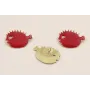 Cuenta Pez Globo 20*15 con Anilla esmalte Coral / Cuentas Metálicas de Latón / Zamak