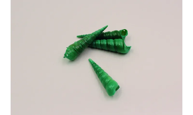 Caracola tubo 50*12mm verde con agujero /Cuentas de  Nacar