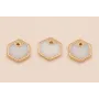Hexágono plano Nacar 7*7mm bordes Dorados /Cuentas de  Nacar