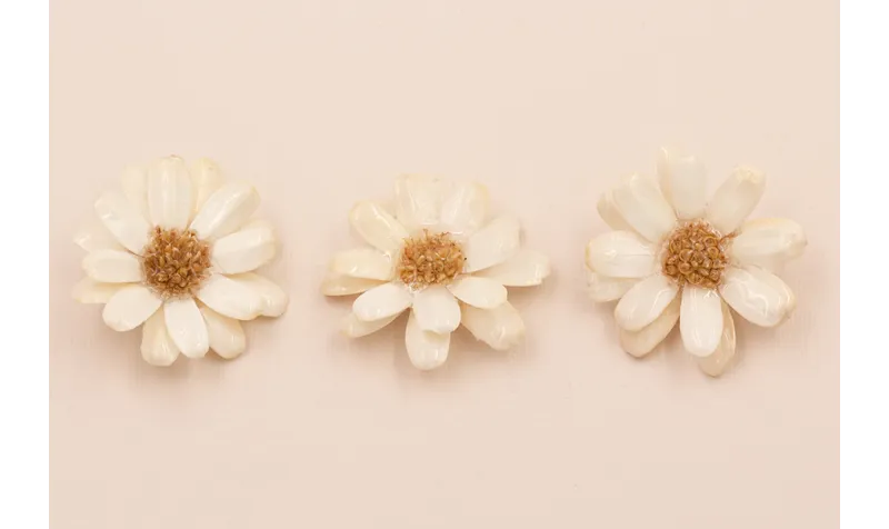 Flor Narutal con Resina: Doble Cara 50mm Beige