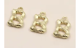 Colgante Letra B latón Dorado 15*10mm / Cuentas Metálicas de Latón / Zamak