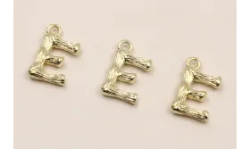 Colgante Letra E latón Dorado 15*10mm / Cuentas Metálicas de Latón / Zamak