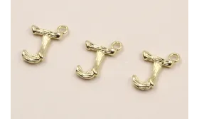 Colgante Letra J latón Dorado 15*10mm / Cuentas Metálicas de Latón / Zamak