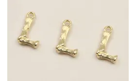 Colgante Letra L latón Dorado 15*10mm / Cuentas Metálicas de Latón / Zamak